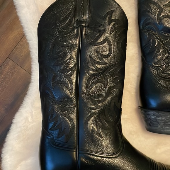 Ariat Cowboy Boots Size 11D Tall Black Heritage Deertan - Picture 2 of 8